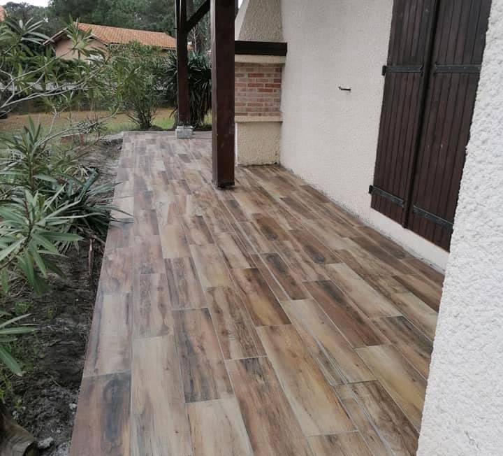 Entreprise pour chape fibré au mortier de ciment pour pose d'un carrelage extérieur