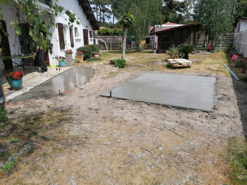 Agrandissement de terrasse en béton à proximité de Biscarrosse-Plage