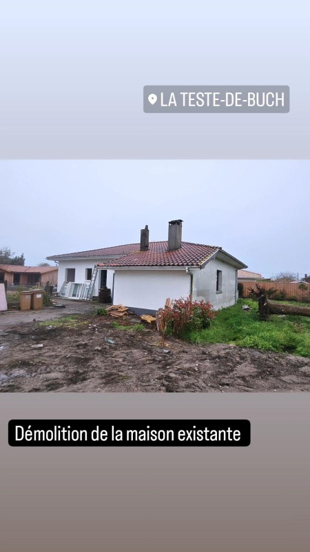 Construire une maison à étage sur mesure avec des poutres en béton à La Teste-de-Buch