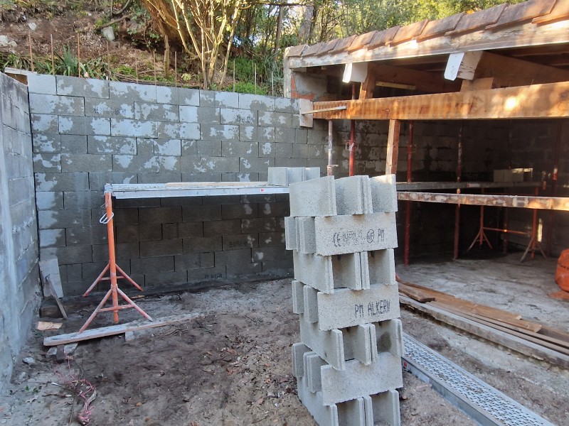 Construction d'un mur de soutènement sur un garage situé à Arcachon par Pierrick Thebault